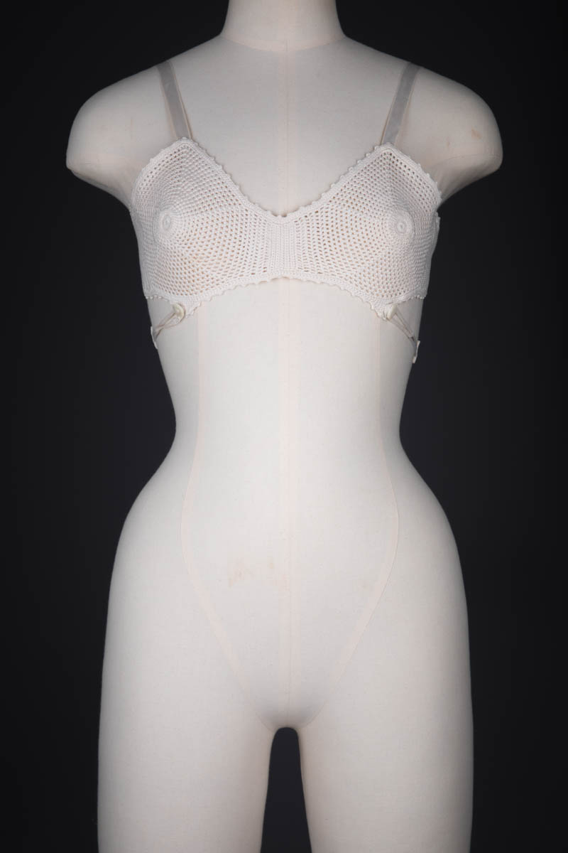 Crochet Kestos Style Bra, c. 1930s, Spain. The Underpinnings Museum. Photography by Tigz Rice