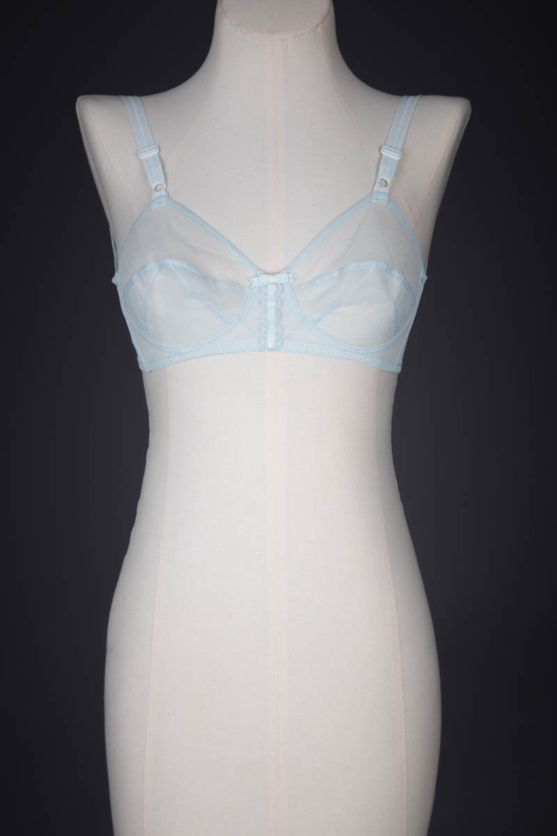 Pale Blue Nylon Tulle Bra By Christian Dior, c. 1960s, France. The Underpinnings Museum. Photography by Tigz Rice.