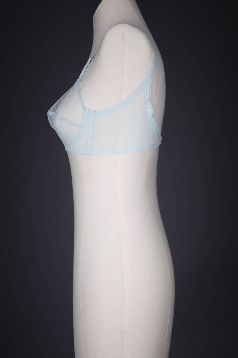Pale Blue Nylon Tulle Bra By Christian Dior, c. 1960s, France. The Underpinnings Museum. Photography by Tigz Rice.