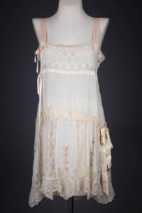 Upcycled Silk & Insertion Lace Slip By Evgenia, c. 2010s, USA. The Underpinnings Museum. Photography by Tigz Rice