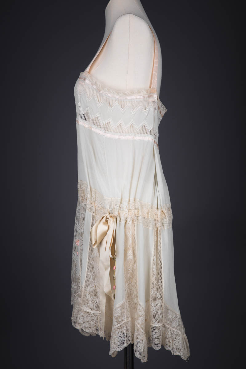 Upcycled Silk & Insertion Lace Slip By Evgenia, c. 2010s, USA. The Underpinnings Museum. Photography by Tigz Rice