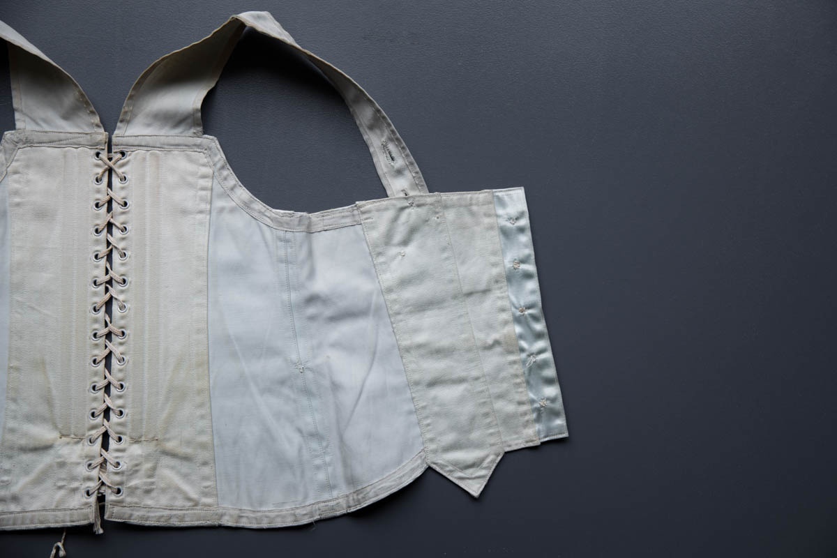 Ice Blue Rayon Satin Child's Corset | The Underpinnings Museum