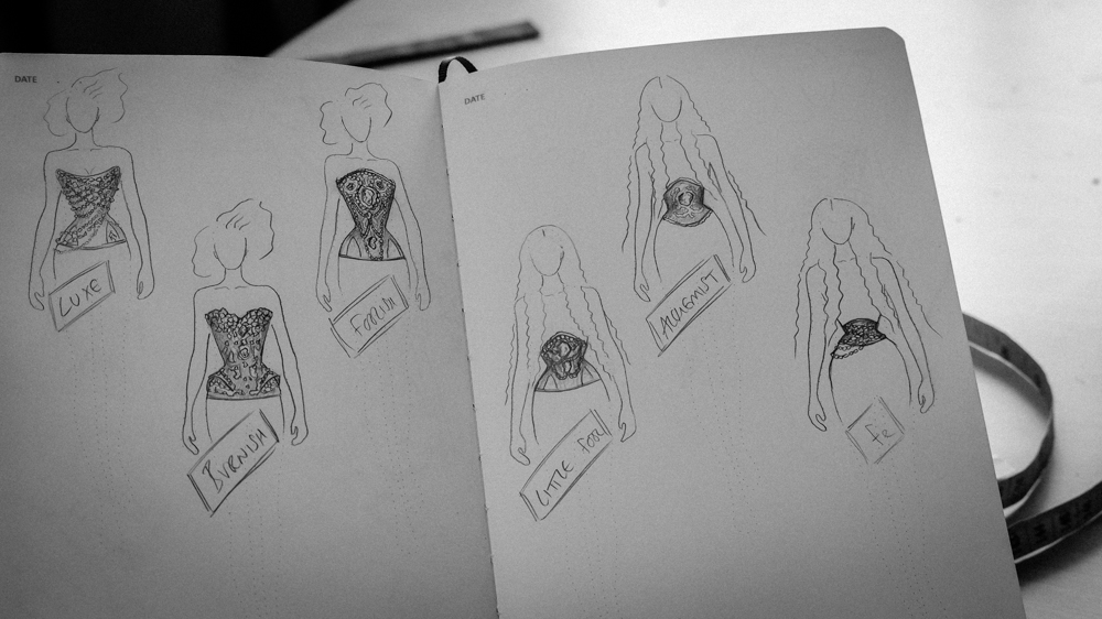 'Where Angels' design development sketches by Jenni Hampshire