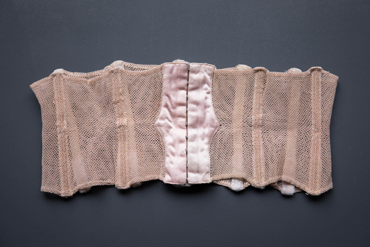Tea Rose Elastic Net & Satin Waist Cincher, c. late 1940s-early 1950s. The Underpinnings Museum. Photography by Tigz Rice