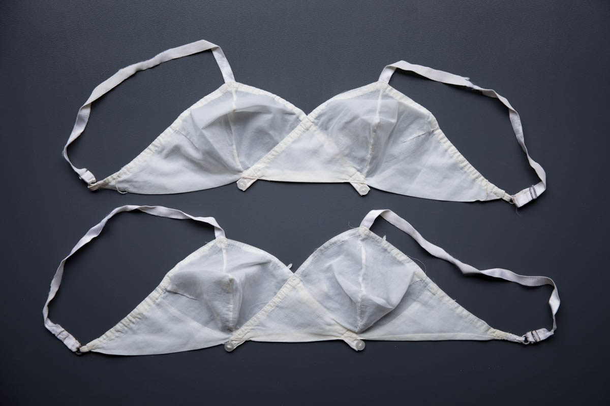 White Nylon Bras By Kestos, c. 1950s, Great Britain. The Underpinnings Museum. Photography by Tigz Rice
