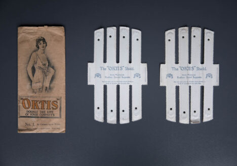 'Oktis' Corset Shields, c. 1910-1920s, Great Britain. The Underpinnings Museum. Photography by Tigz Rice.