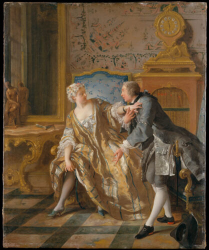 The Garter by Jean François de Troy, 1724. The Metropolitan Museum Of Art. Bequest of Mrs. Charles Wrightsman, 2019. Accession Number: 2019.141.22