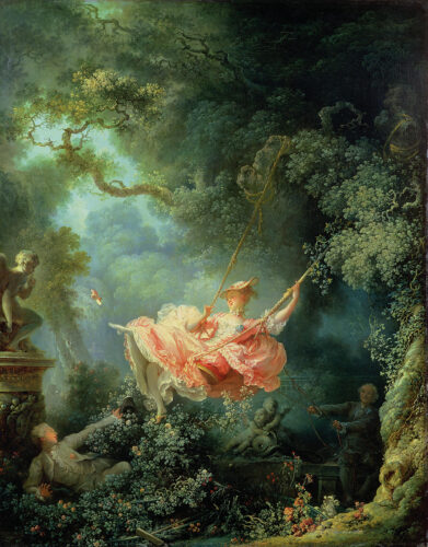 Les hasards heureux de l'escarpolette (The Swing) by Jean-Honoré Fragonard, c. 1767 - 1768. The Wallace Collection. Accession number: P430