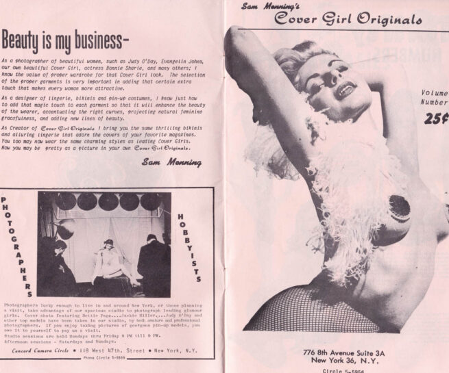 Sam Menning's Cover Girl Originals Catalogue, Vol. 3, Number 1, USA, c. 1950s, The Underpinnings Museum.
