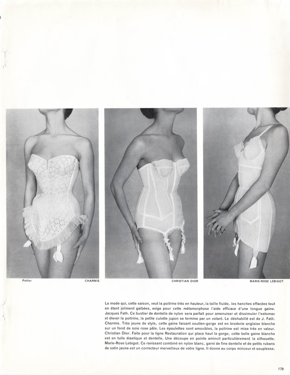 French Luxury Corsetry Magazine Excerpt, 1956, France. The Underpinnings Museum.