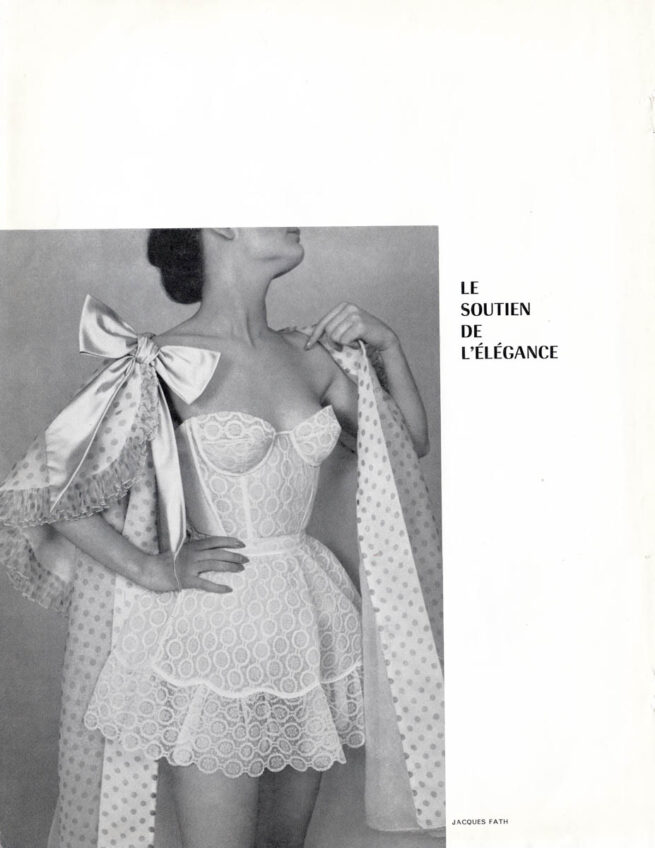 French Luxury Corsetry Magazine Excerpt, 1956, France. The Underpinnings Museum.