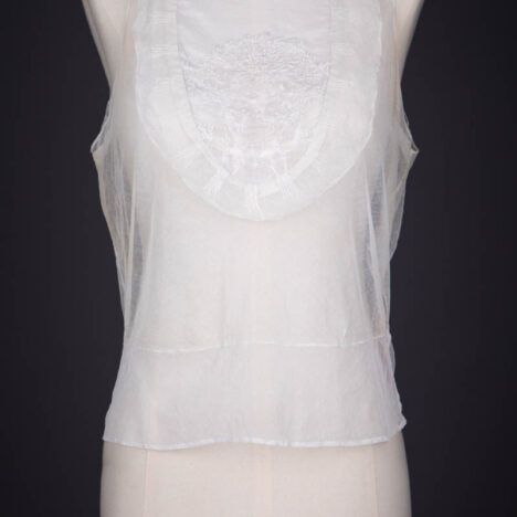 Bobbinet Tulle & Embroidered Muslin Chemisette By Boué Soeurs, c. 1920s, France, The Underpinnings Museum. Photography by Tigz Rice.