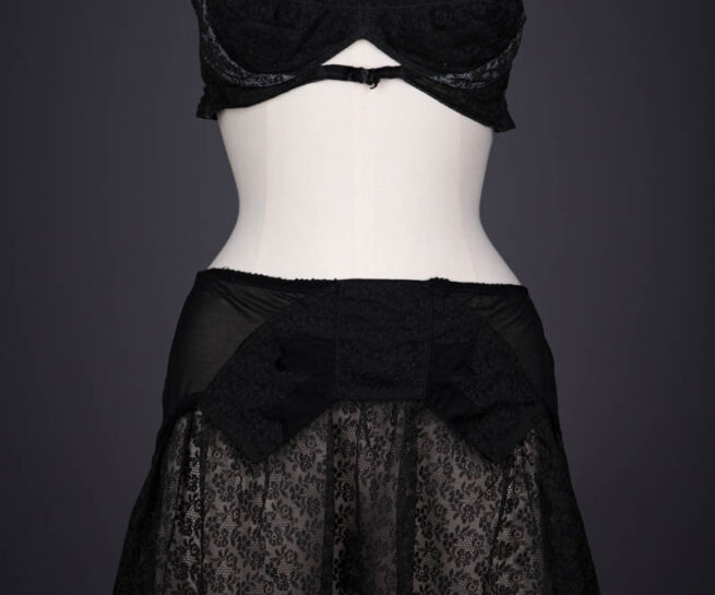 Keyhole Cut Out Bra & Lace Half Slip By Christian Dior, c. 1957, Great Britain. The Underpinnings Museum. Photography by Tigz Rice.