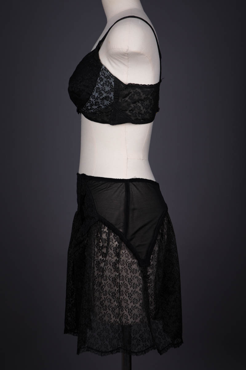 Keyhole Cut Out Bra & Lace Half Slip By Christian Dior, c. 1957, Great Britain. The Underpinnings Museum. Photography by Tigz Rice.