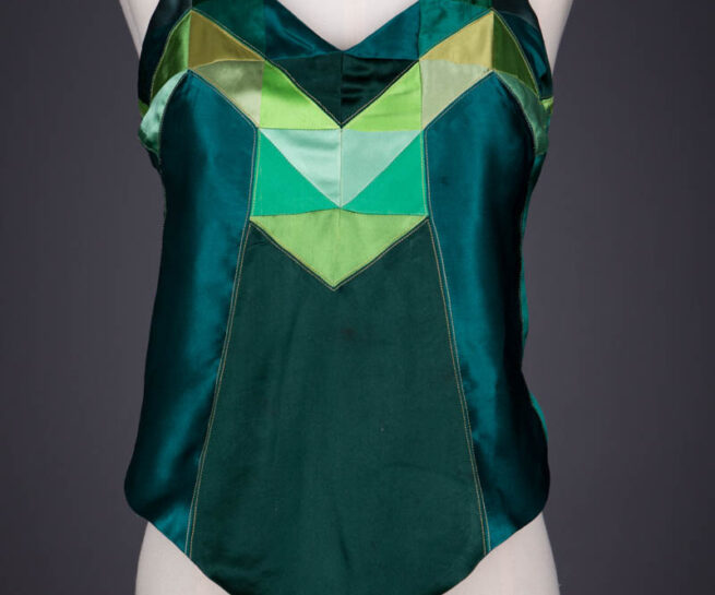 'Harmony' Patchwork Silk Satin Dudou By Pillowbook, 2018, China. The Underpinnings Museum. Photography by Tigz Rice.