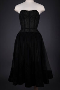 Black Bobbinet Tulle Corselet & Petticoat, Attributed To Christian Dior, c. 1950s, France. The Underpinnings Museum. Photography by Tigz Rice.