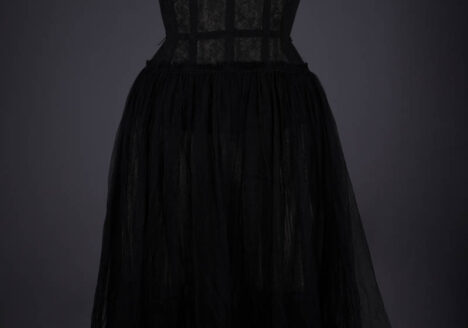 Black Bobbinet Tulle Corselet & Petticoat, Attributed To Christian Dior, c. 1950s, France. The Underpinnings Museum. Photography by Tigz Rice.
