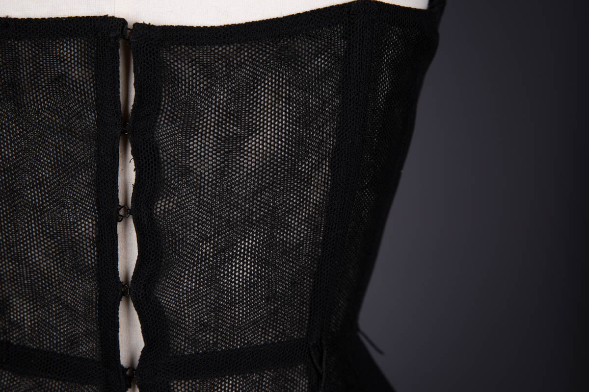 Black Bobbinet Tulle Corselet & Petticoat, Attributed To Christian Dior, c. 1950s, France. The Underpinnings Museum. Photography by Tigz Rice.