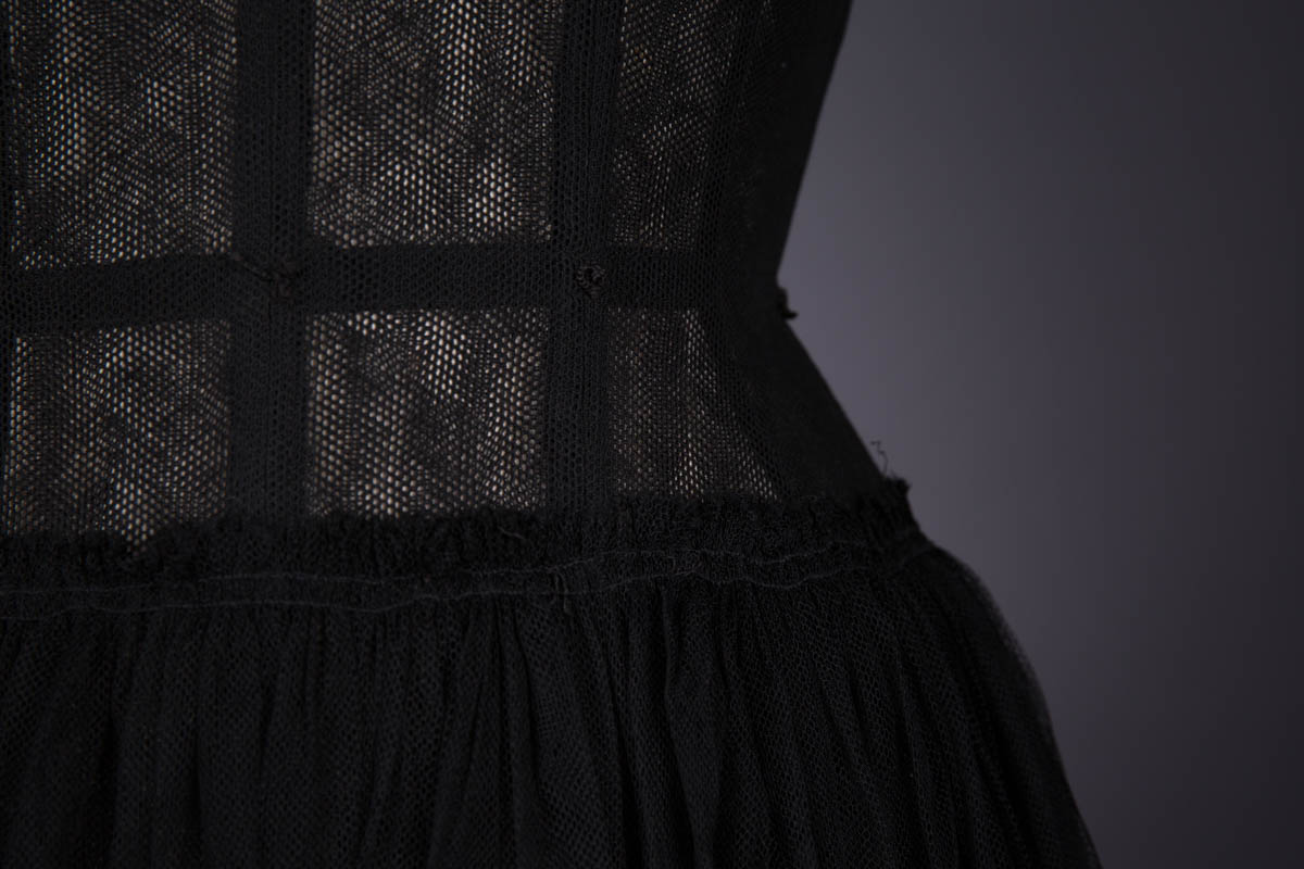 Black Bobbinet Tulle Corselet & Petticoat, Attributed To Christian Dior, c. 1950s, France. The Underpinnings Museum. Photography by Tigz Rice.