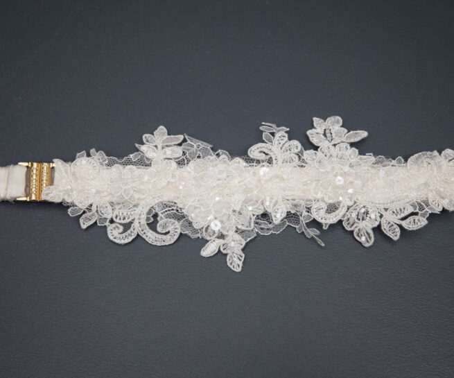 'Promise' Silk Bridal Garter By Cristina Aielli, 2018, Italy. The Underpinnings Museum. Photography by Tigz Rice.