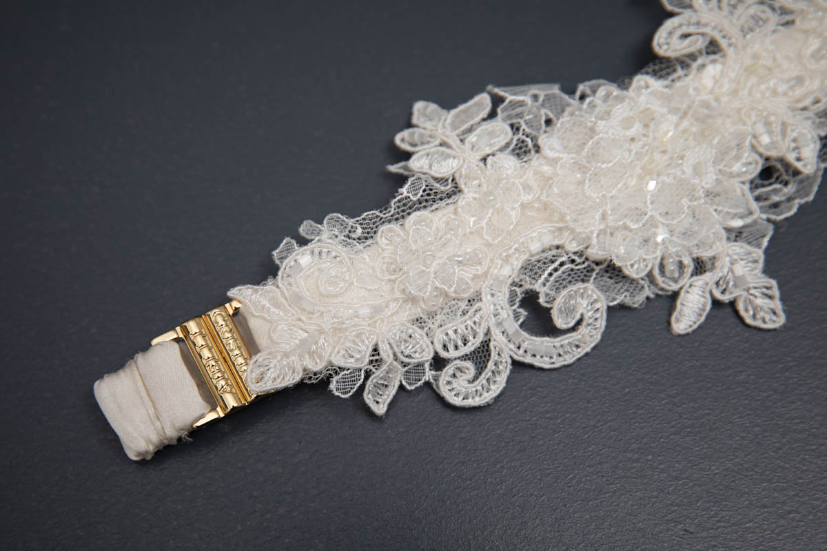 'Promise' Silk Bridal Garter By Cristina Aielli, 2018, Italy. The Underpinnings Museum. Photography by Tigz Rice.