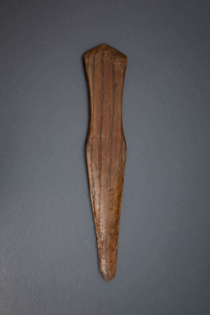 Tapered Carved Wooden Busk With Floral Relief, late 18th century. The Underpinnings Museum. Photography by Tigz Rice.