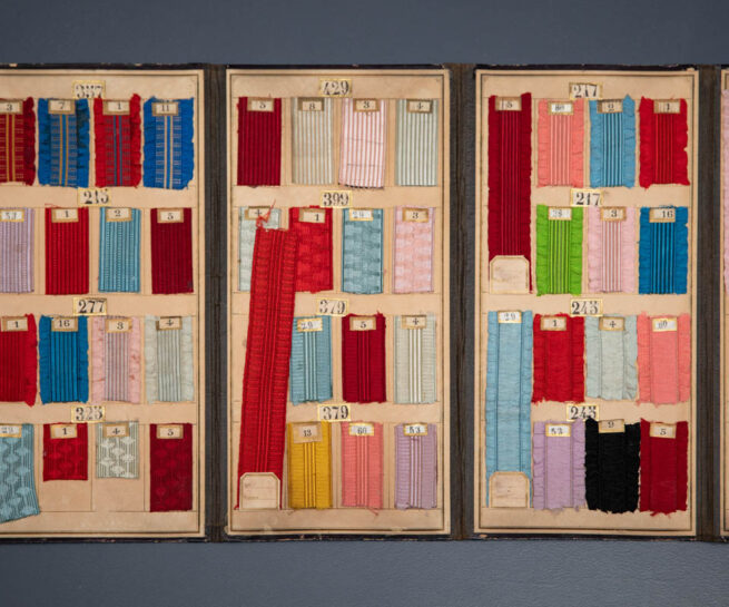 Silk Elastic Sample Book, c. 1900-1910s. The Underpinnings Museum. Photography by Tigz Rice.