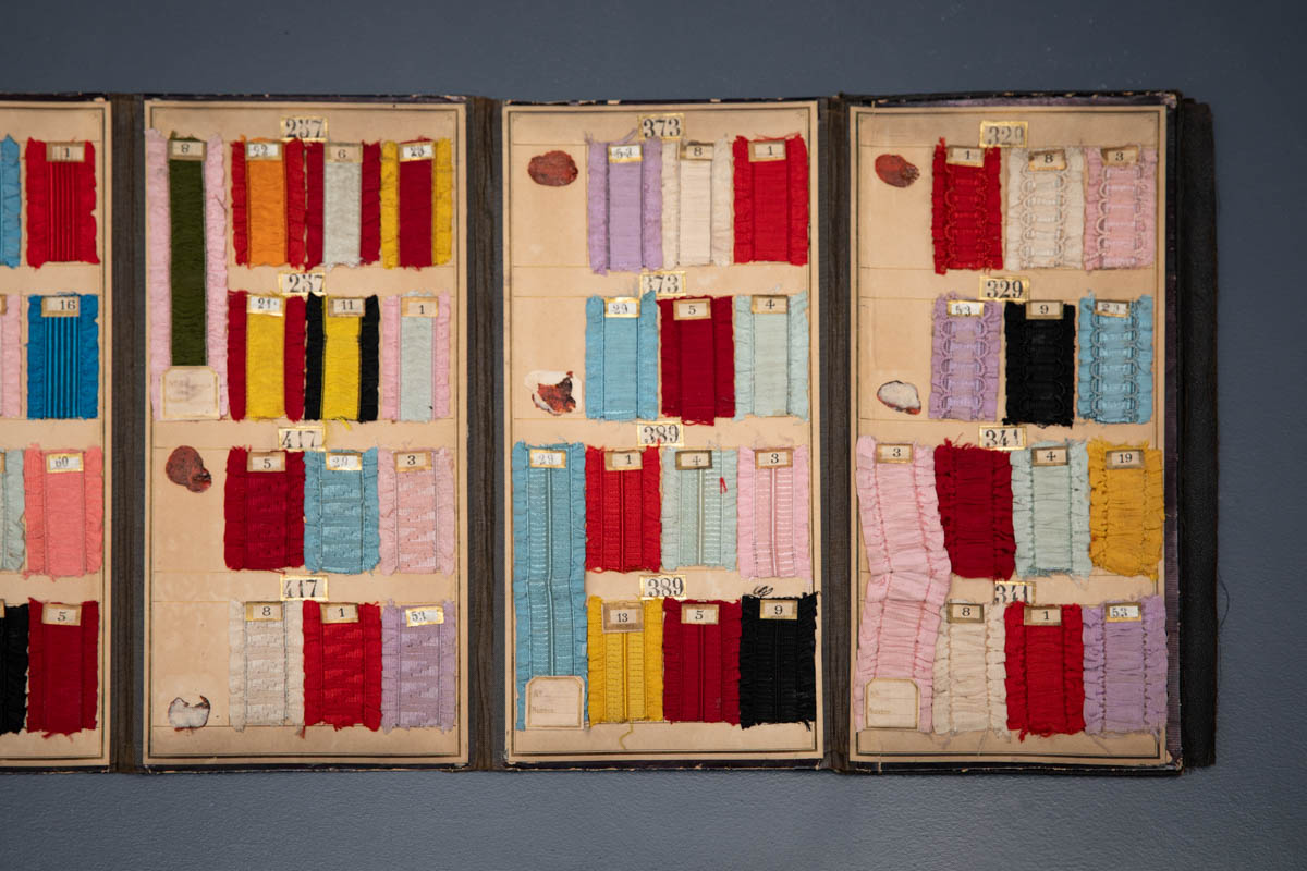 Silk Elastic Sample Book, c. 1900-1910s. The Underpinnings Museum. Photography by Tigz Rice.