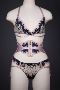 'Wilde' Embroidered Tulle & Elastic Lingerie Set By Bordelle, 2020, designed in the UK & made in Romania. The Underpinnings Museum. Photography by Tigz Rice.