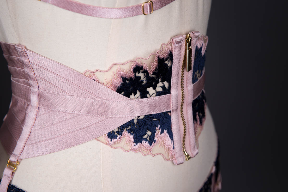 'Wilde' Embroidered Tulle & Elastic Lingerie Set By Bordelle, 2020, designed in the UK & made in Romania. The Underpinnings Museum. Photography by Tigz Rice.