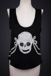 'Deco' Skull Lace Appliqué Camisole By Honeycooler Handmade, 2013, USA. The Underpinnings Museum. Photography by Tigz Rice.