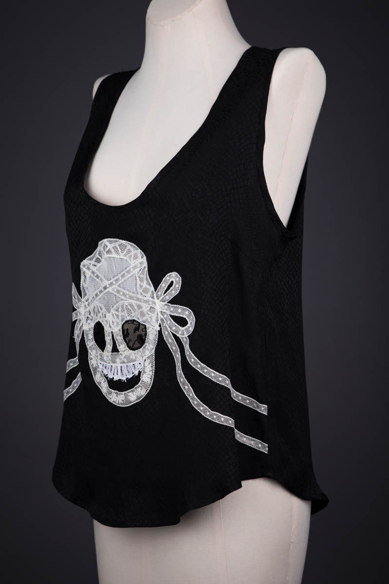 'Deco' Skull Lace Appliqué Camisole By Honeycooler Handmade, 2013, USA. The Underpinnings Museum. Photography by Tigz Rice.