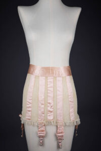 Hand Stitched Bobbinet Tulle & Silk Ribbon Girdle By Gladys Neal, c. 1920s, USA. The Underpinnings Museum. Photography by Tigz Rice.