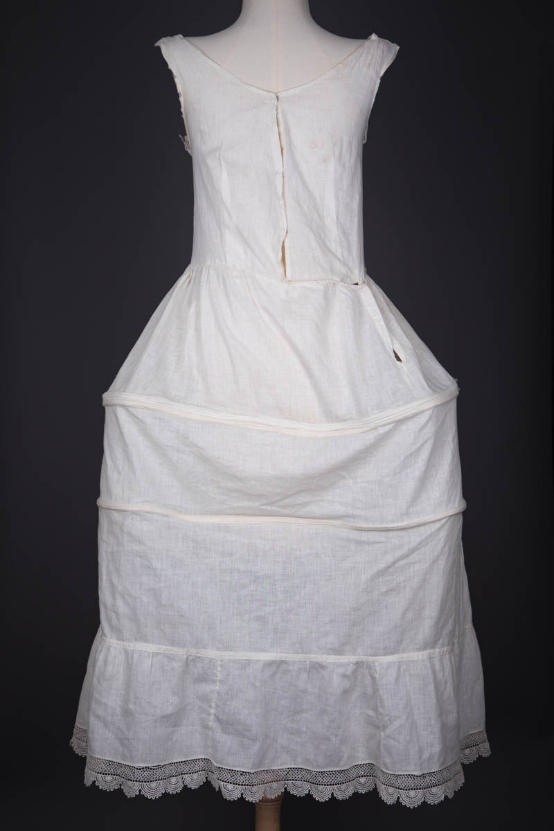Cotton Underdress With Integrated 'Robe De Style' Panniers, c. 1920s. The Underpinnings Museum. Photography by Tigz Rice.