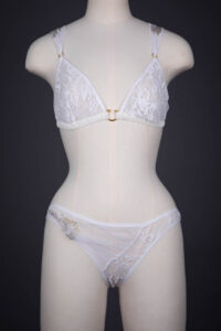 'Formidable' Chantilly Lace & Tulle Lingerie Set by Damaris, 2011, UK. The Underpinnings Museum. Photography by Tigz Rice.