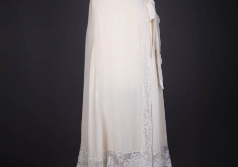 Cream Silk Georgette Robe With Lace Trim & Capelet, c. 1920s. The Underpinnings Museum. Photography by Tigz Rice.