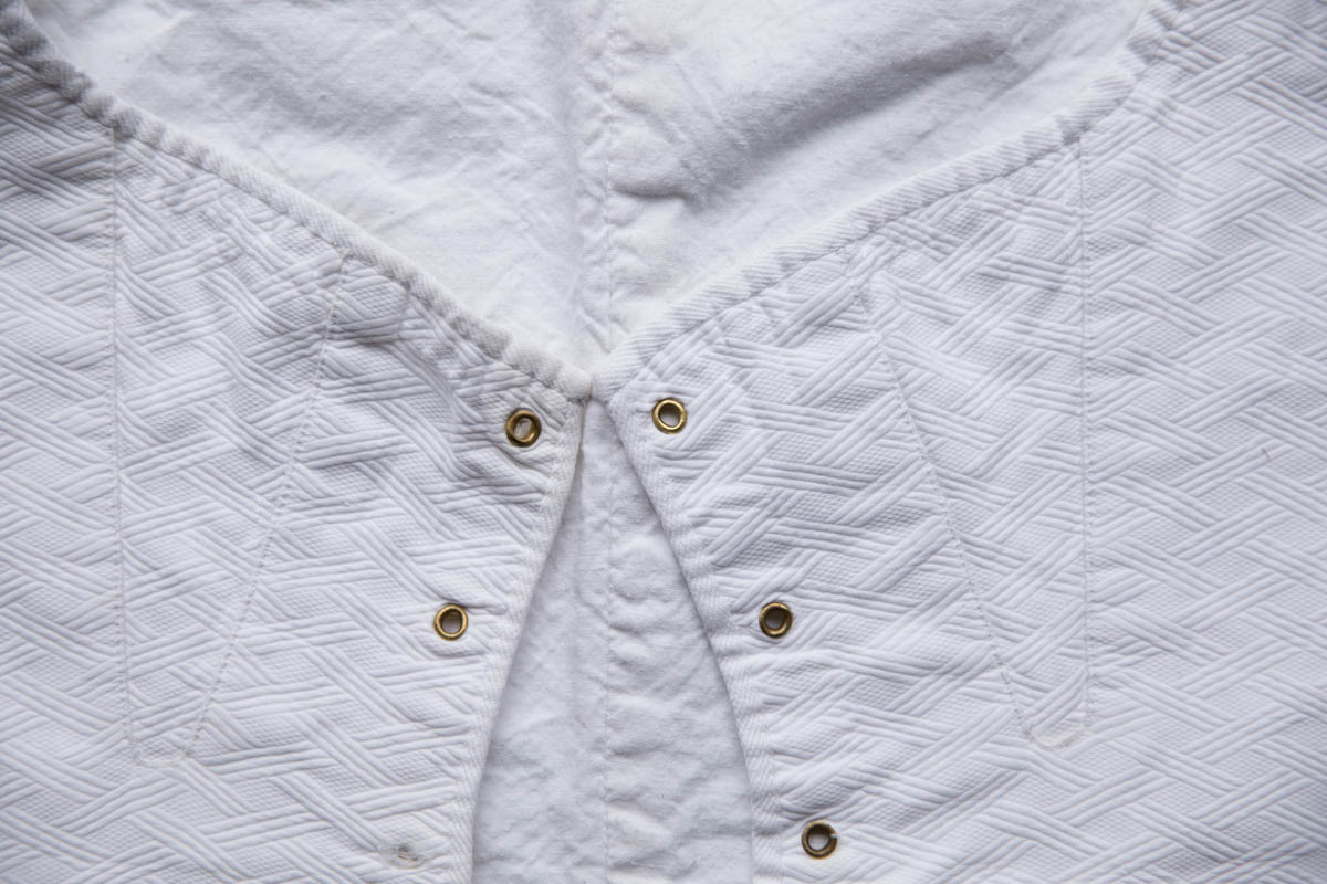 Cotton Young Teen's Front Lacing Corset, c. 1850-60s, France. The Underpinnings Museum. Photography by Tigz Rice.