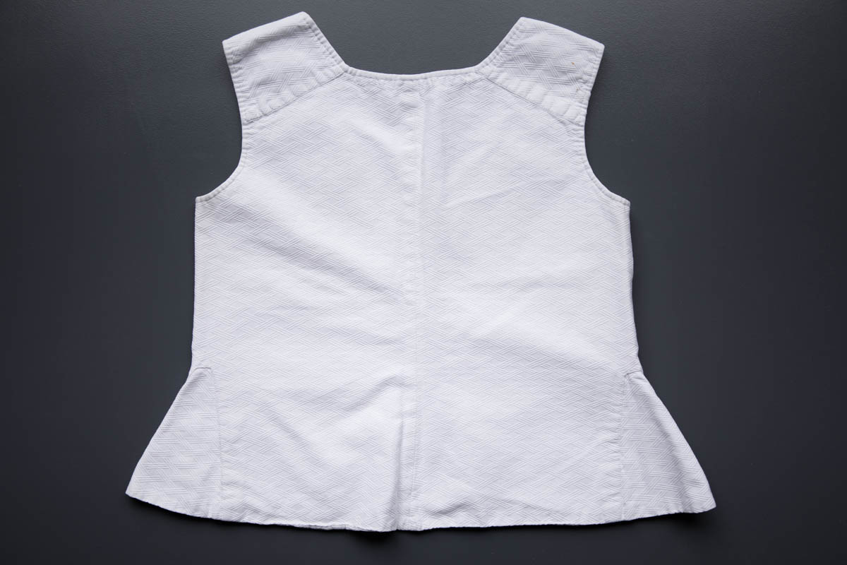 Cotton Young Teen's Front Lacing Corset, c. 1850-60s, France. The Underpinnings Museum. Photography by Tigz Rice.