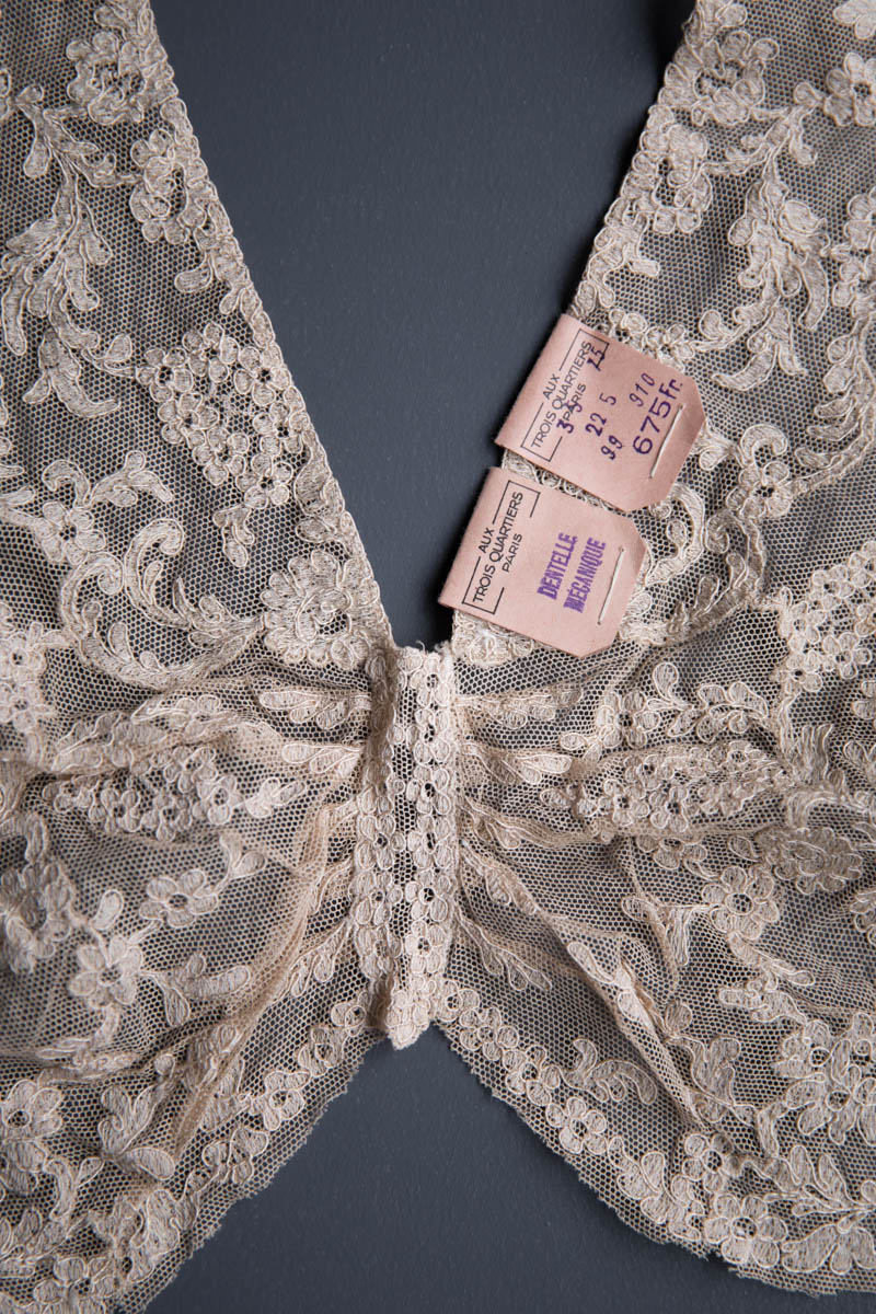 Machine Lace Nightgown Bodice Insert, c. 1930-40s, France. The Underpinnings Museum. Photography by Tigz Rice
