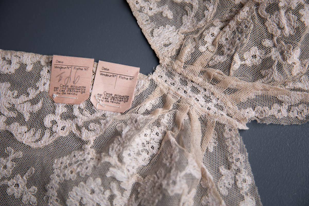 Machine Lace Nightgown Bodice Insert, c. 1930-40s, France. The Underpinnings Museum. Photography by Tigz Rice