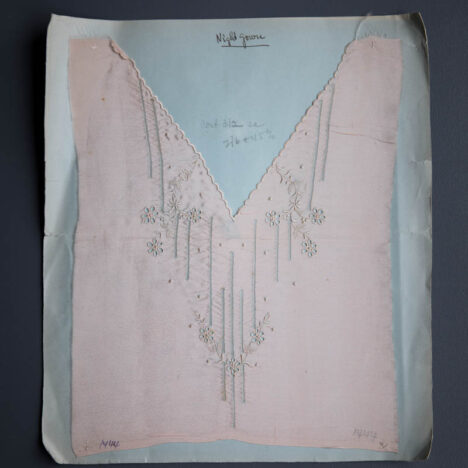 Collection Of Embroidery Samples For Silk Lingerie & Nightwear, c. 1930s, Great Britain. Photography by Tigz Rice. The Underpinnings Museum.