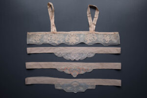 Collection Of Embroidery Samples For Silk Lingerie & Nightwear, c. 1930-40s, Great Britain. Photography by Tigz Rice. The Underpinnings Museum