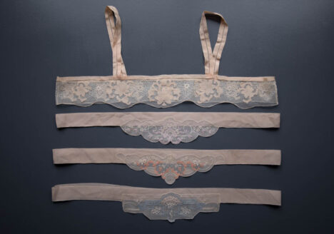 Collection Of Embroidery Samples For Silk Lingerie & Nightwear, c. 1930-40s, Great Britain. Photography by Tigz Rice. The Underpinnings Museum