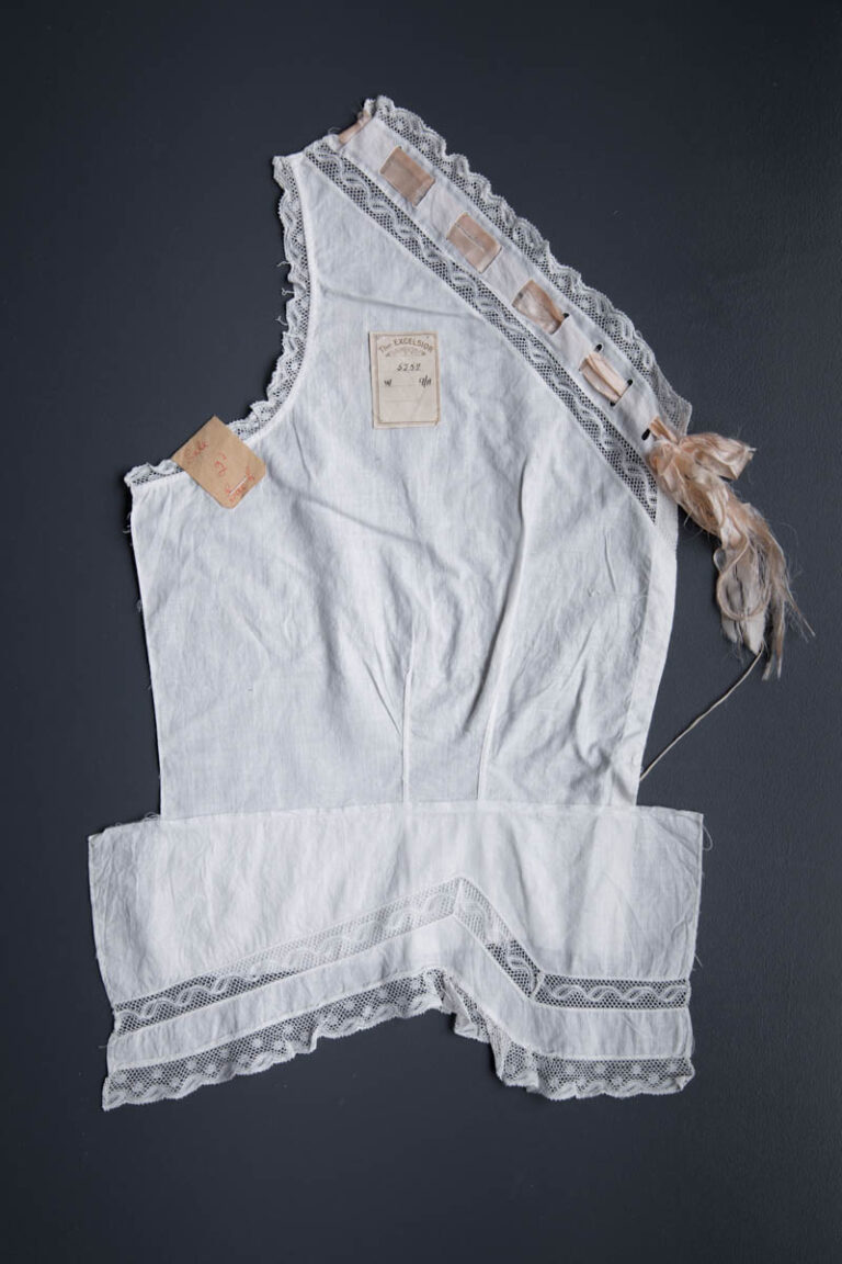 Cotton Lawn Corset Cover Half Samples By The Excelsior, c. 1880-1900s, Great Britain. The Underpinnings Museum. Photography by Tigz Rice