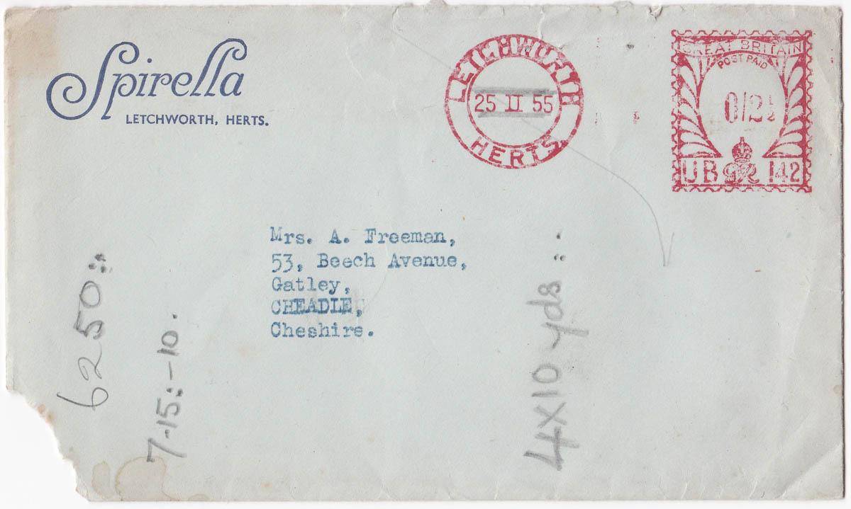 Customer Service Letter By Spirella, 1955, Great Britain. The Underpinnings Museum