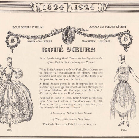 'A Century Of Talent In One Decade' Advertisement By Boué Soeurs, 1924, USA. The Underpinnings Museum