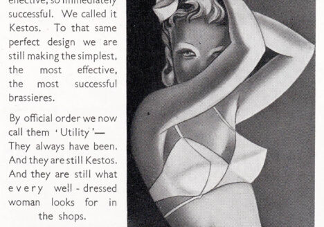 'We Thought Of It First' Advertisement By Kestos, c. 1940s, Great Britain. The Underpinnings Museum