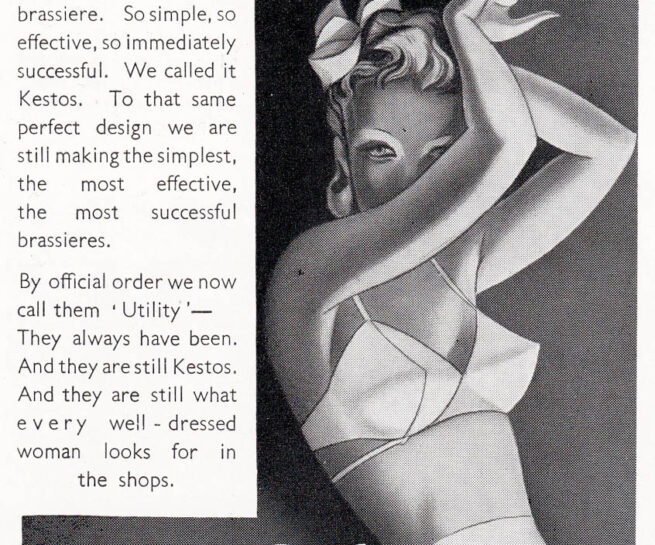 'We Thought Of It First' Advertisement By Kestos, c. 1940s, Great Britain. The Underpinnings Museum