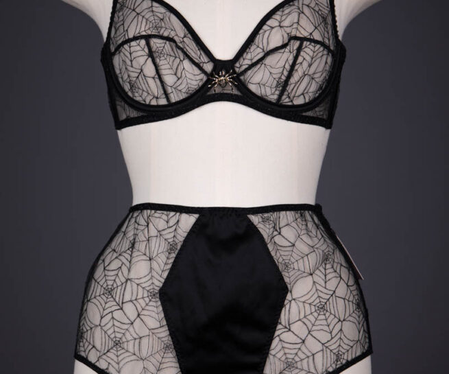 'Caught In Charlotte's Web' Lingerie Set By Charlotte Olympia For Agent Provocateur, 2016, UK. The Underpinnings Museum. Photography by Tigz Rice,