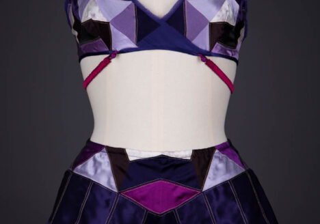 'Harmony' Patchwork Silk Satin Lingerie Set By Pillowbook, 2018, China. The Underpinnings Museum. Photography by Tigz Rice.